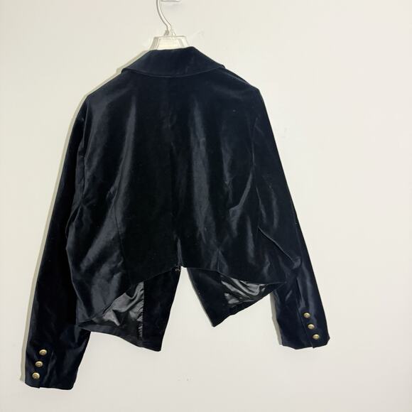 Torrid Plus Size 2X Black Velvet Military Blazer Jacket Good Buttons - Picture 4 of 5